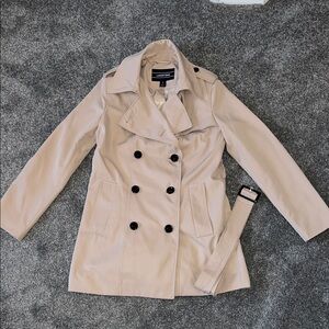 Lands End Women's Cream Trench Coat Size 4